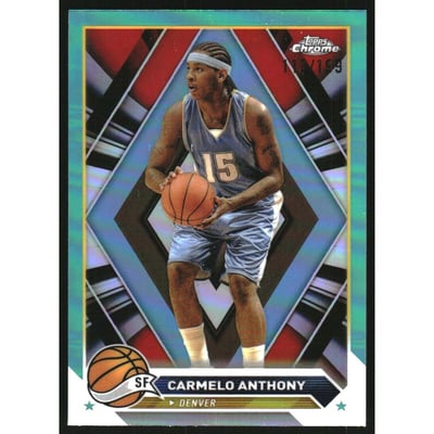 2023-24 Topps Chrome Aqua Refractors #27 Carmelo Anthony