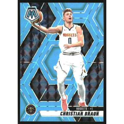 2024-25 Panini Mosaic Mosaic Blue Fluorescent #141 Christian Braun