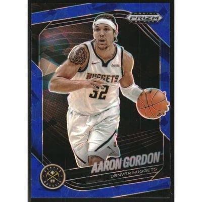 2024-25 Panini Prizm Black Prizms Blue Ice #56 Aaron Gordon
