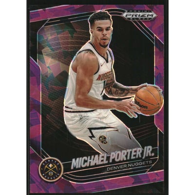 2024-25 Panini Prizm Black Prizms Purple Ice #40 Michael Porter Jr.