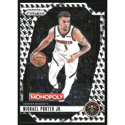 2024-25 Panini Prizm Monopoly Monopoly Man Black and White #56 Michael Porter Jr.