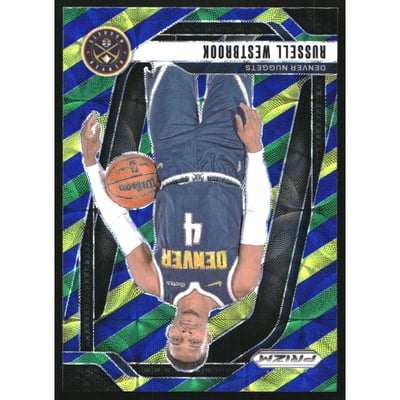 2024-25 Panini Prizm Prizms Choice Blue Yellow and Green #157 Russell Westbrook