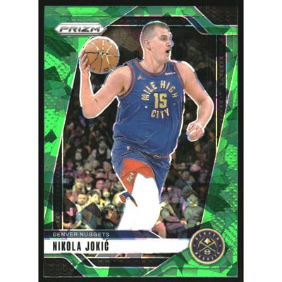 2024-25 Panini Prizm Prizms Green Ice #129 Nikola Jokic