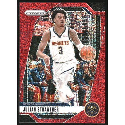 2024-25 Panini Prizm Prizms Red Sparkle #92 Julian Strawther
