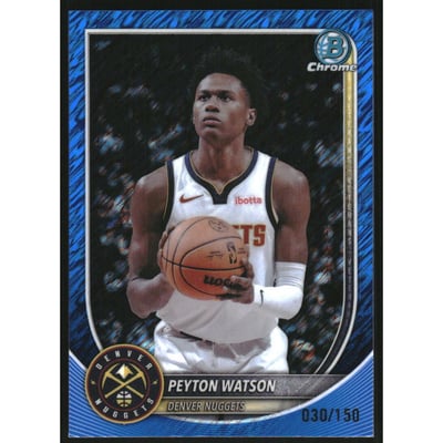 2025-26 Bowman Chrome Blue Shimmer Refractors #BCV180 Peyton Watson