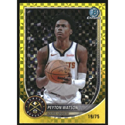 2025-26 Bowman Chrome Yellow X-Fractors #BCV180 Peyton Watson