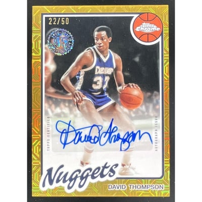2025-26 Topps 1980-81 Chrome Veteran Gold Mojo #80CA2-DT David Thompson Auto /50