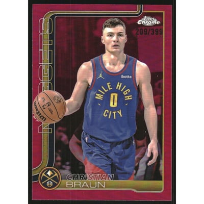 2025-26 Topps Chrome Magenta Refractors #82 Christian Braun