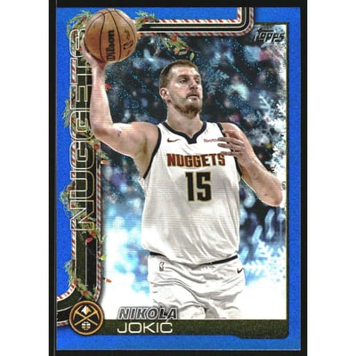 2025-26 Topps Holiday Blue Metallic Glitter Holiday #H78 Nikola Jokic