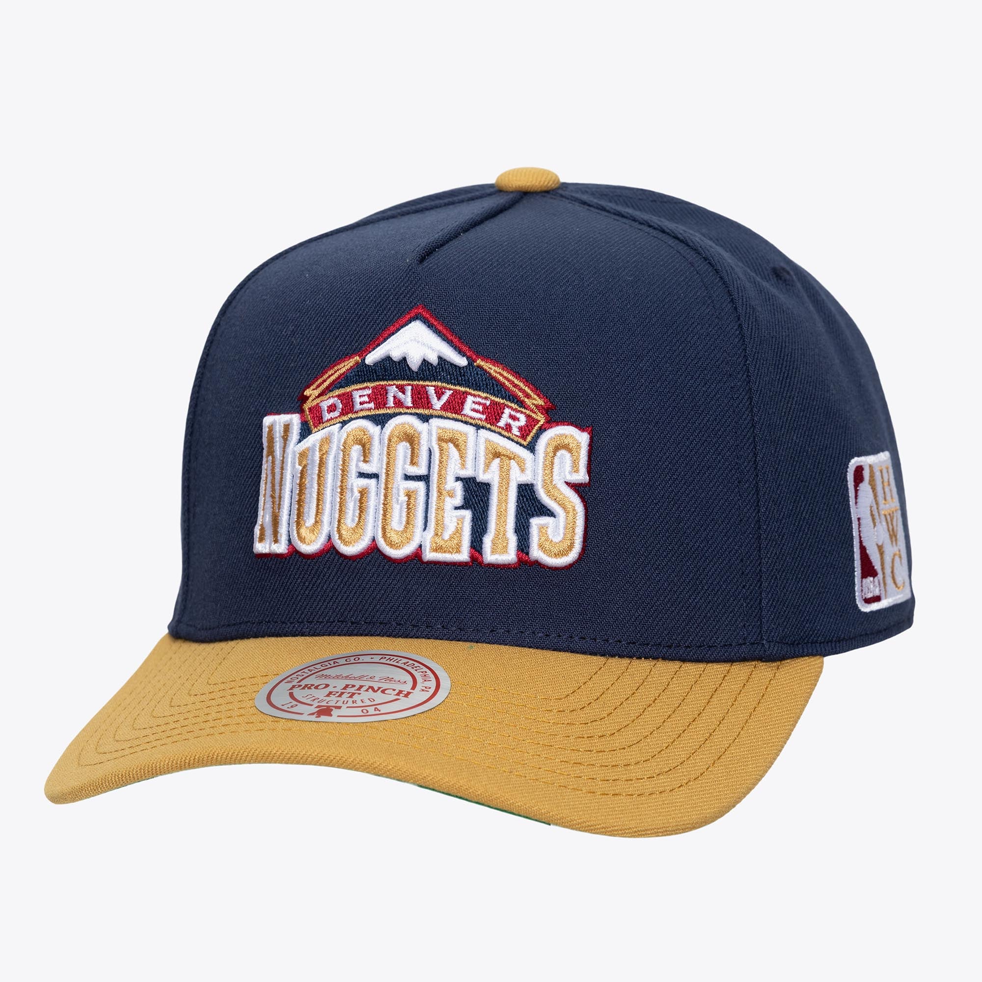 Denver Nuggets Navy/Gold Hardwood Classics Legendary Home Pro Pinch Snapback Hat