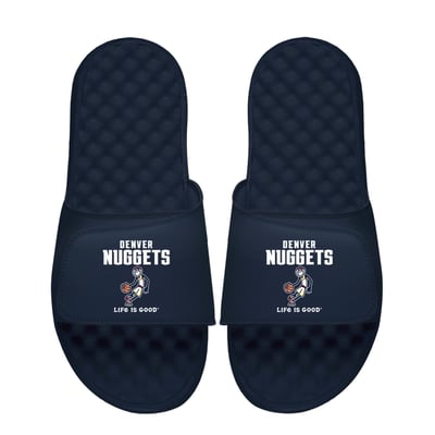  Denver Nuggets ISlide Life is Good Slide Sandals - Navy