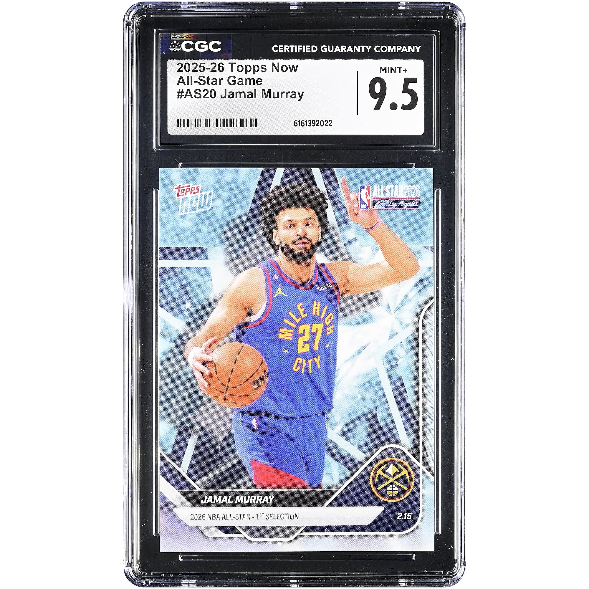 Carte Jamal Murray Denver Nuggets 2025-26 Topps Now All-Star Game #AS20 authentifiée CGC 9.5