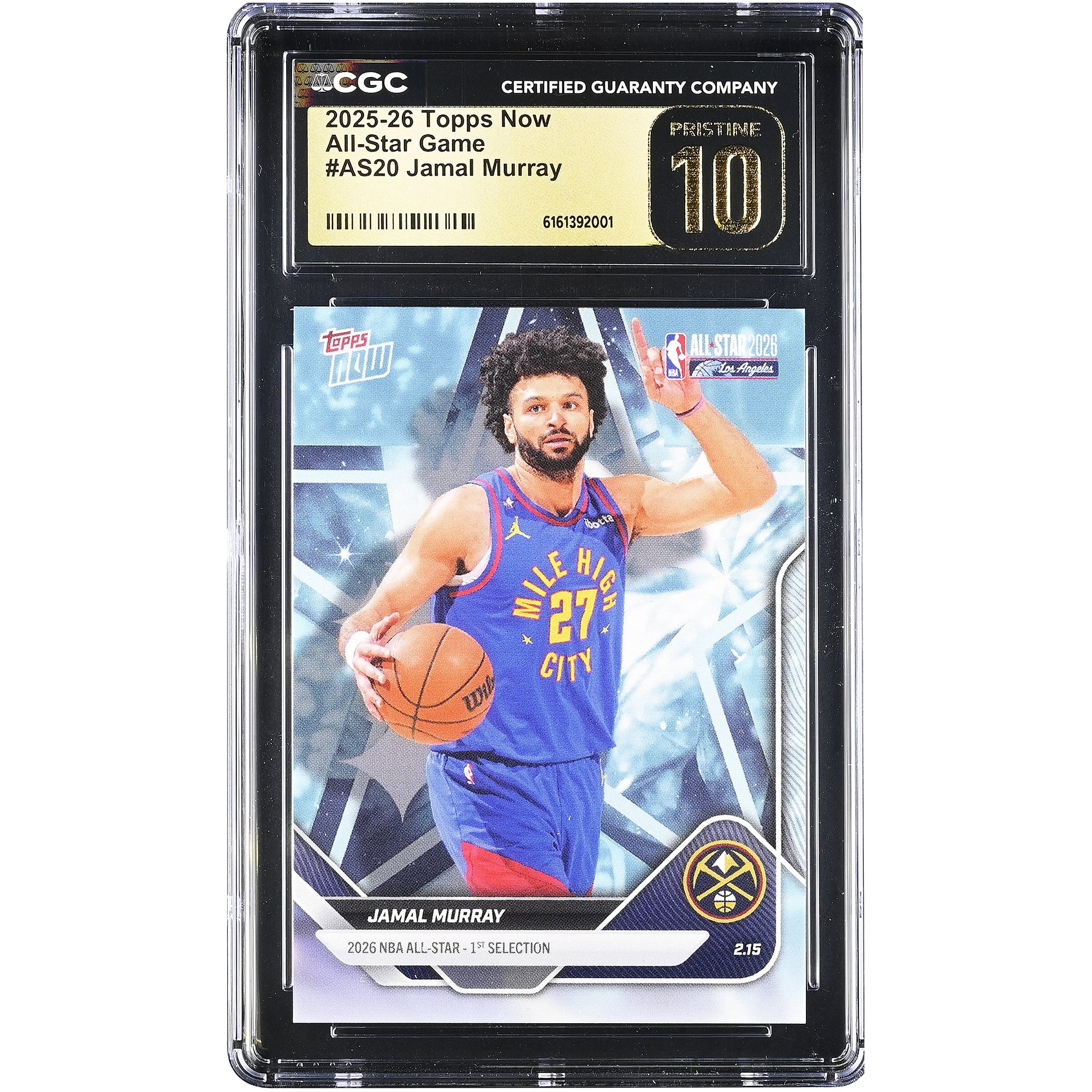 Jamal Murray Denver Nuggets 2025-26 Topps Now All-Star Game #AS20 CGC Authenticated PRISTINE 10 Card