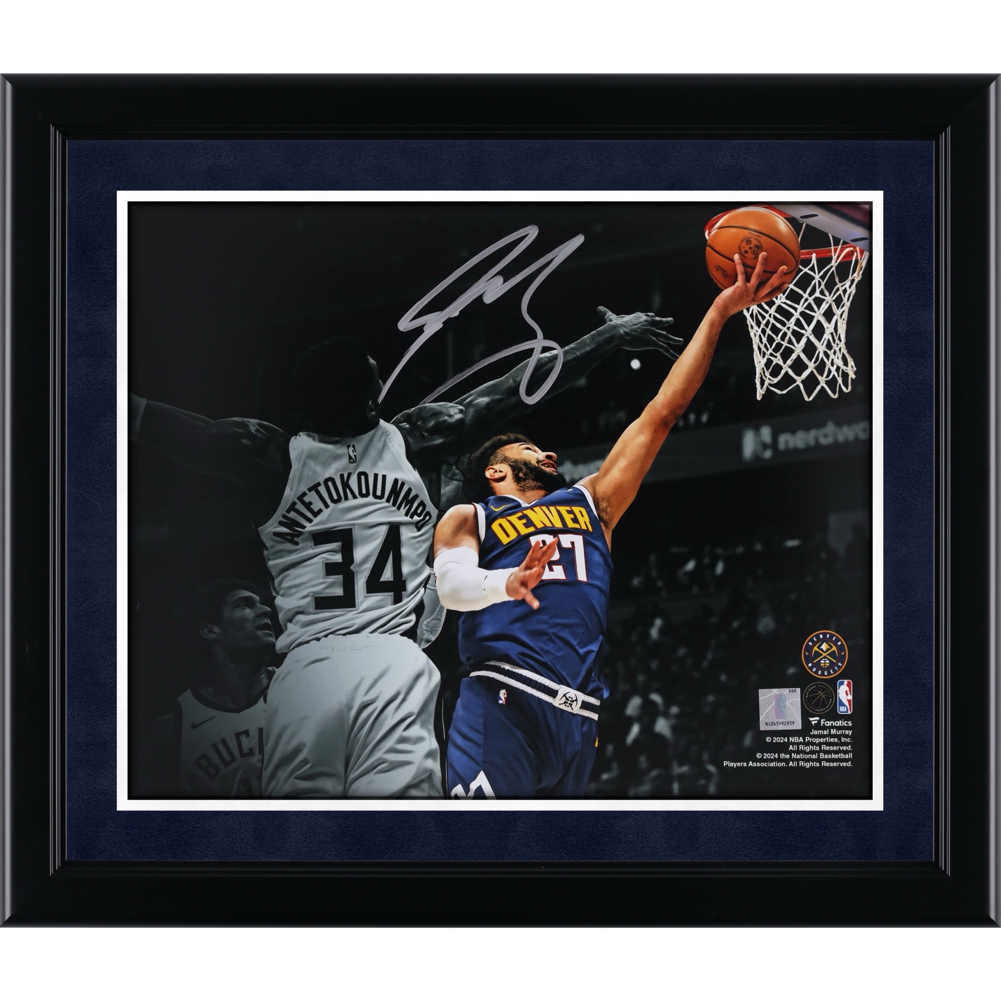 Jamal Murray Denver Nuggets Autographed 11" x 14" Layup vs. Milwaukee Bucks Spotlight Photograph
