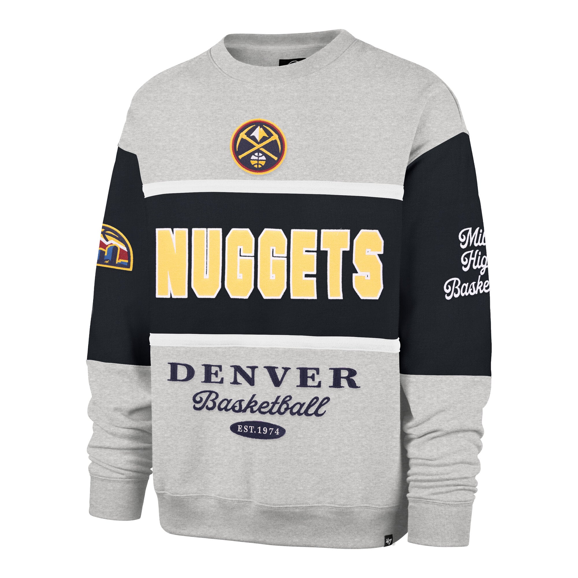 Sweat-shirt homme '47 Gray Denver Nuggets Blockfield Maximalist
