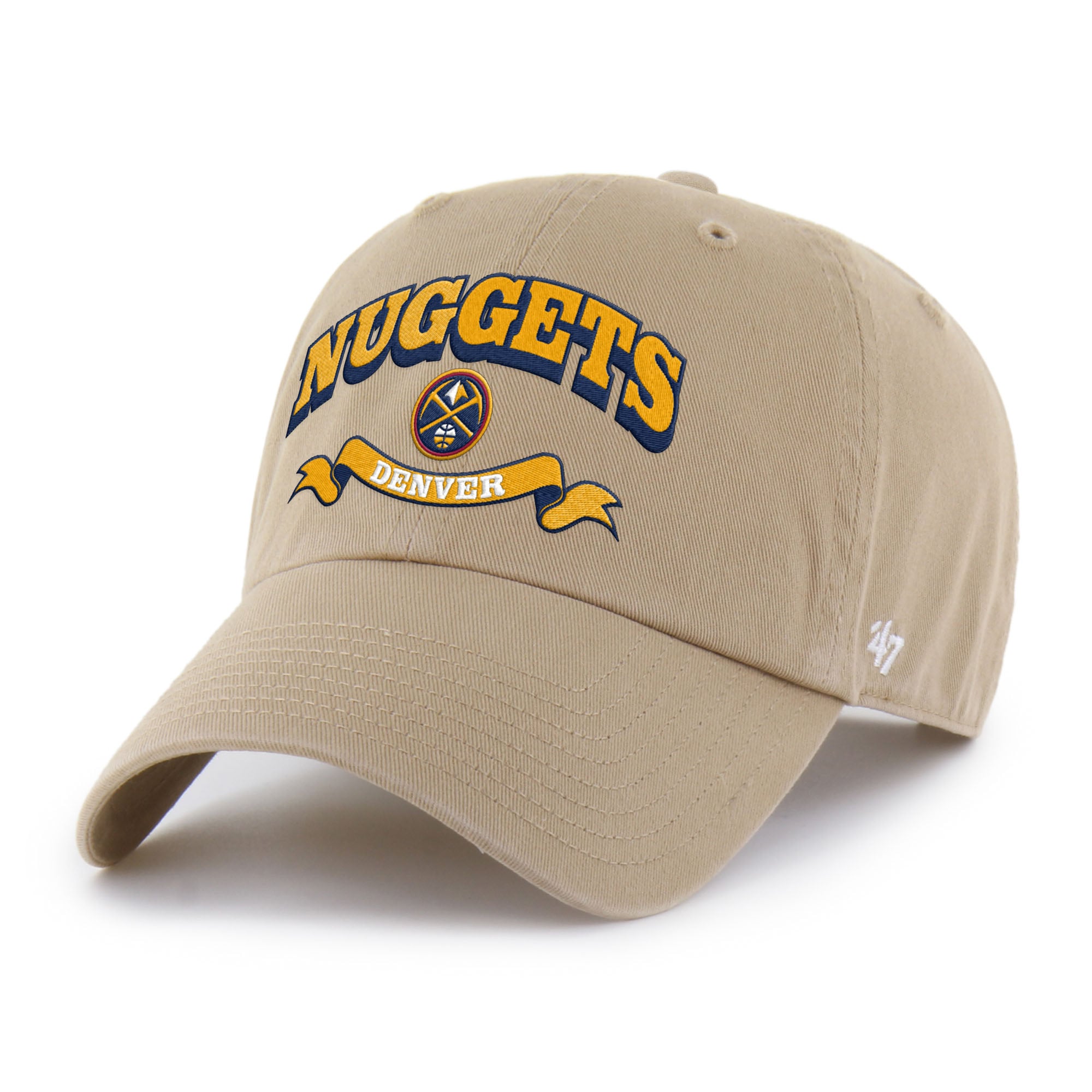 Men's '47 Khaki Denver Nuggets Fast Break Chase Region Clean Up Adjustable Hat