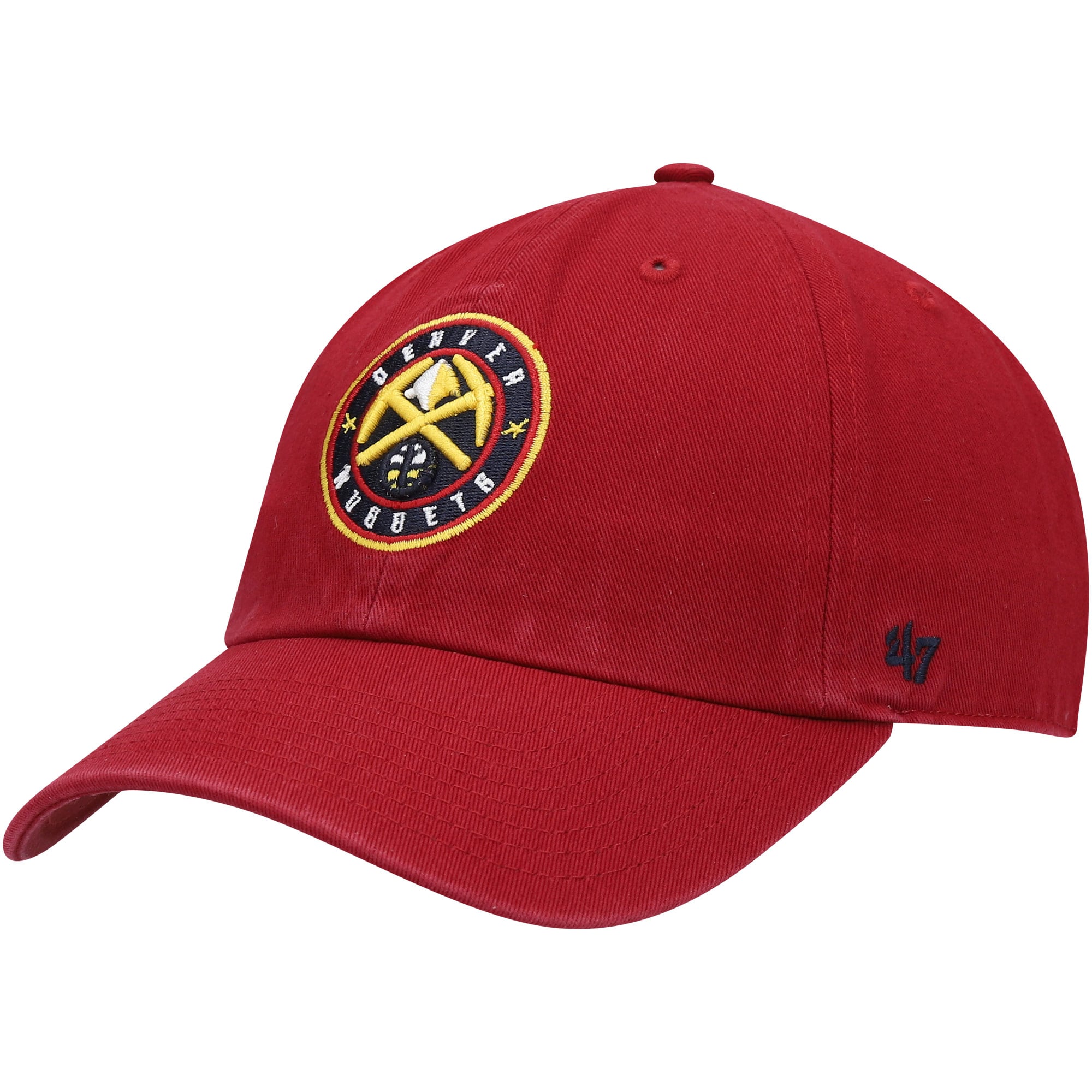 Men's Denver Nuggets '47 Red Core Logo Clean Up Adjustable Hat