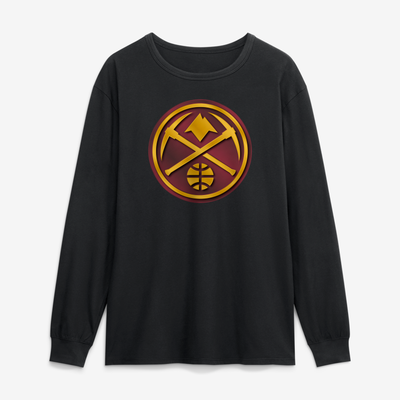 Denver Nuggets  Metallic Mascot Long Sleeve T-Shirt - Black