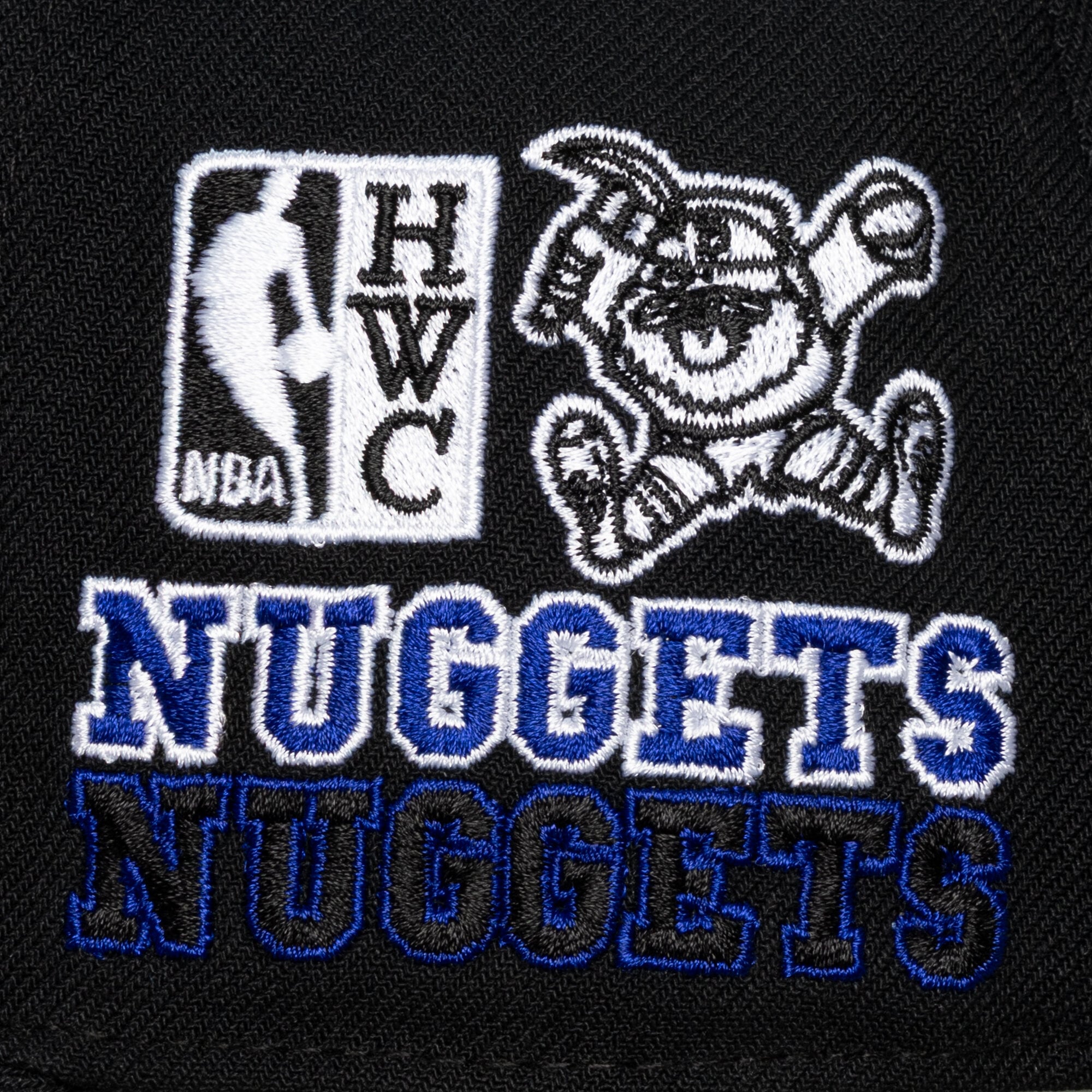 Men's Mitchell & Ness  Black Denver Nuggets Hardwood Classics Triple Check Pro Snapback Hat