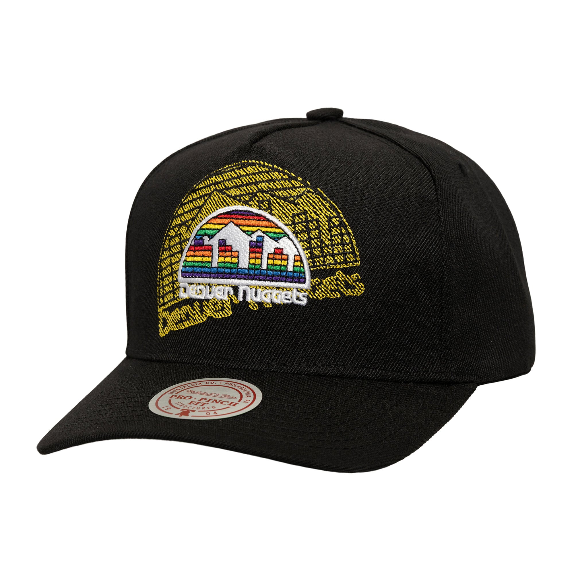 Men's Mitchell & Ness Black Denver Nuggets Tilted Pro Pinch Adjustable Hat