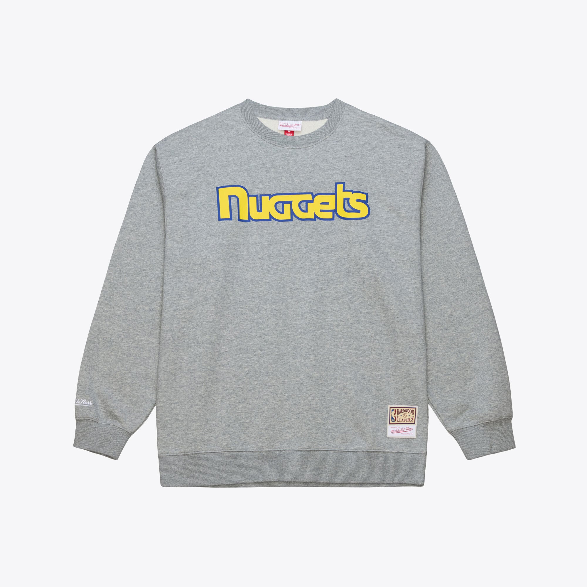 Men's Mitchell & Ness Heather Gray Denver Nuggets Walk-Off Fleece Sweatshirt