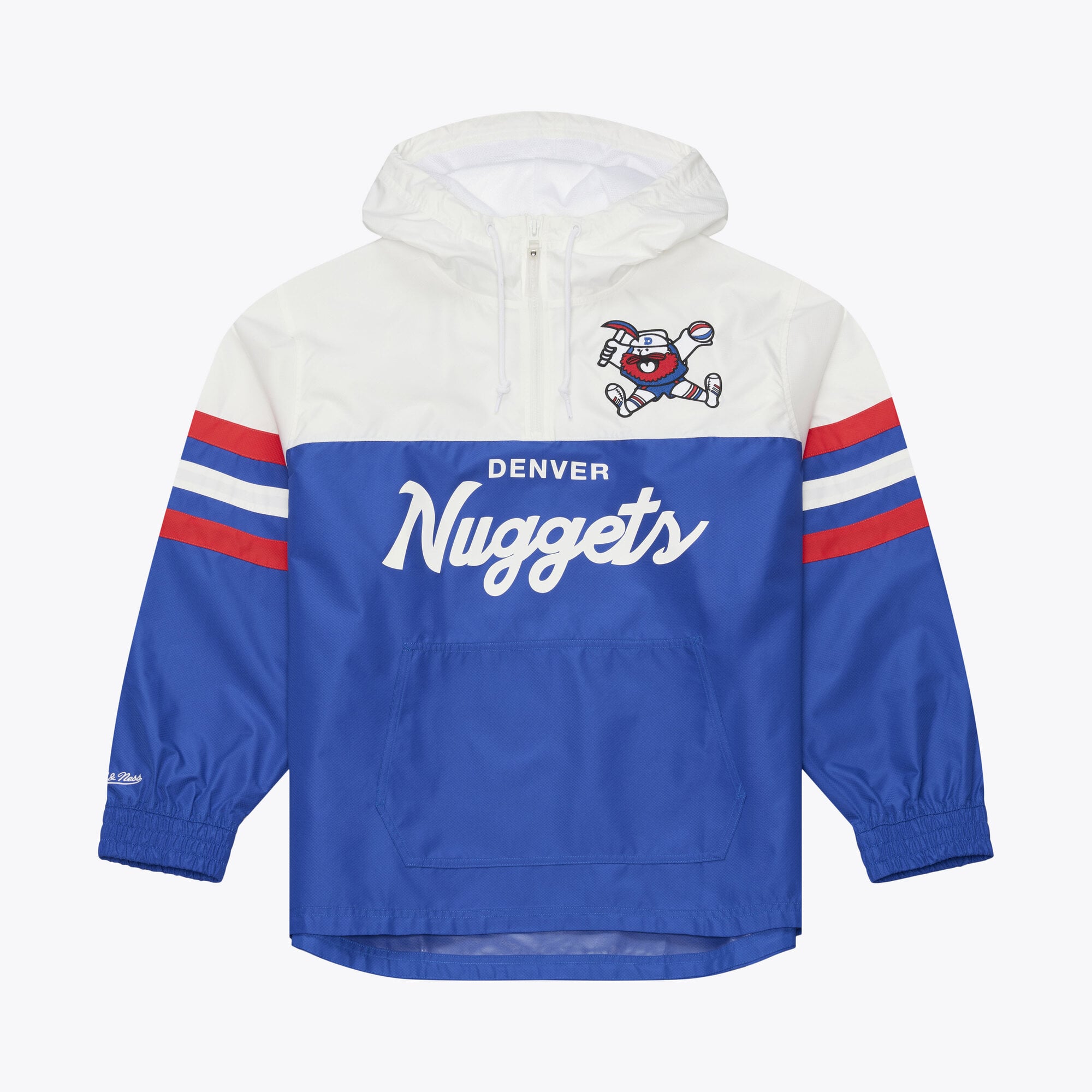 Coupe-vent anorak léger à fermeture éclair quart de tour Mitchell & Ness Royal Denver Nuggets Head Coach pour homme