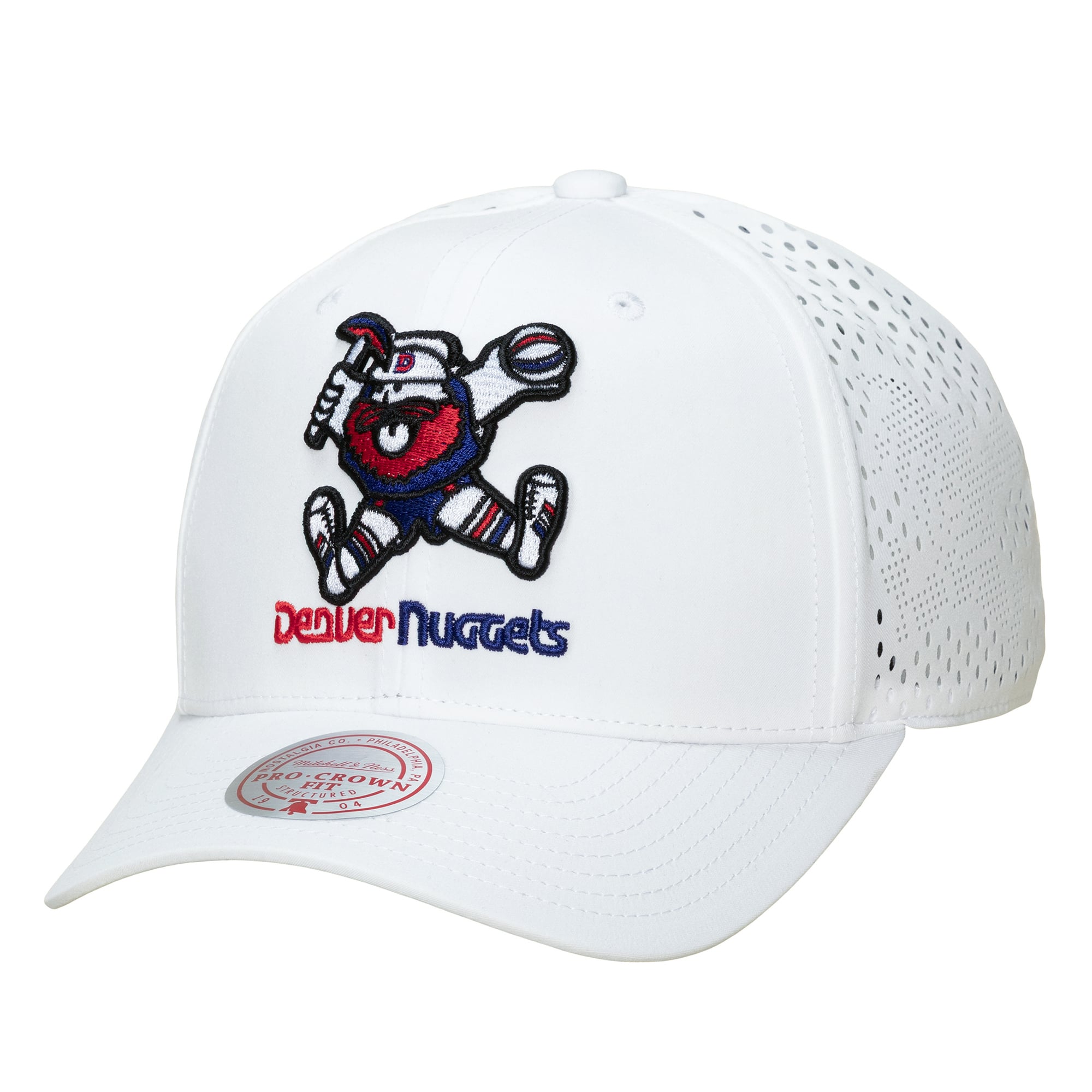 Men's Denver Nuggets Mitchell & Ness White Perfect Lightweight Pro Crown Adjustable Hat