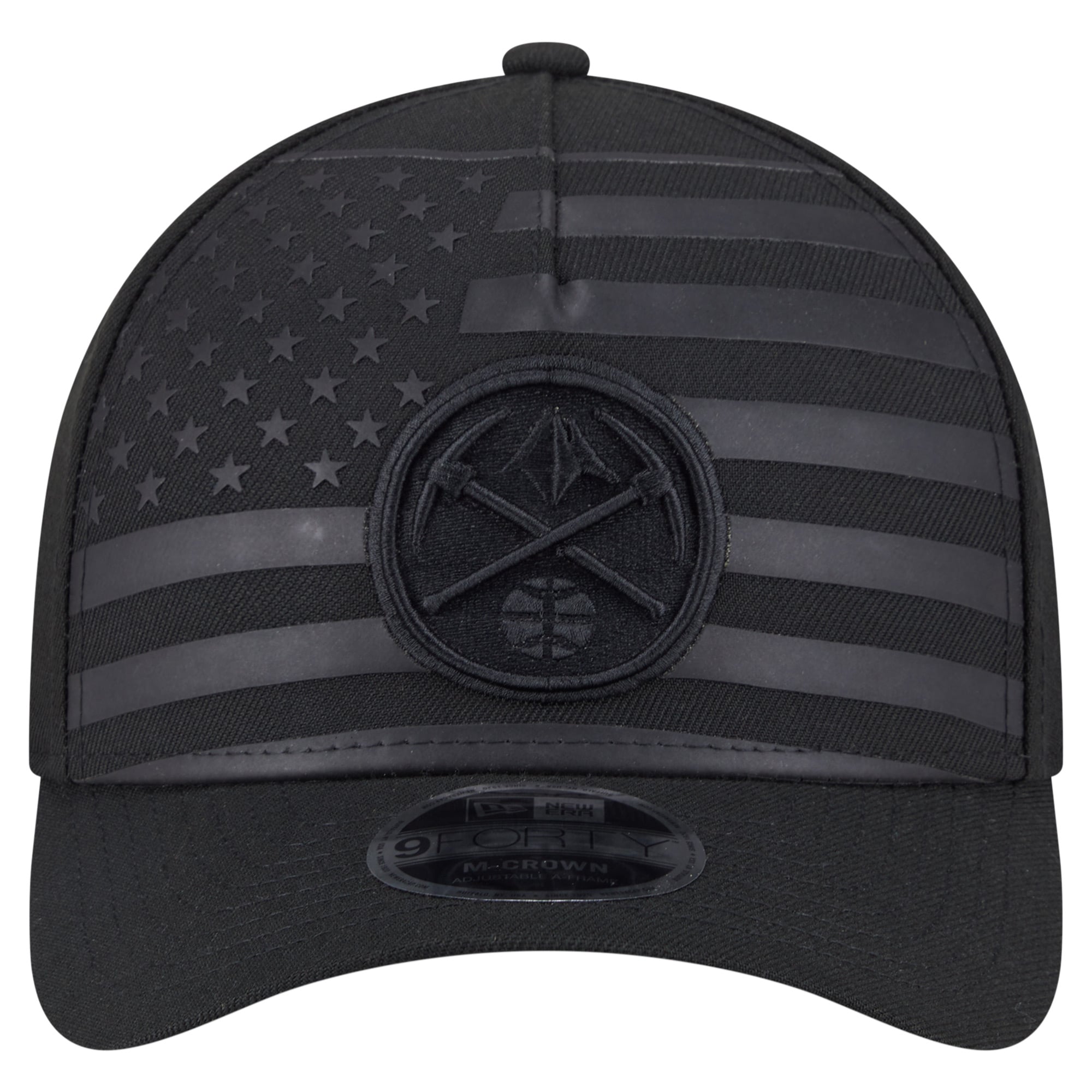 Men's New Era Black Denver Nuggets Game Day Flag A-Frame 9FORTY Adjustable Hat