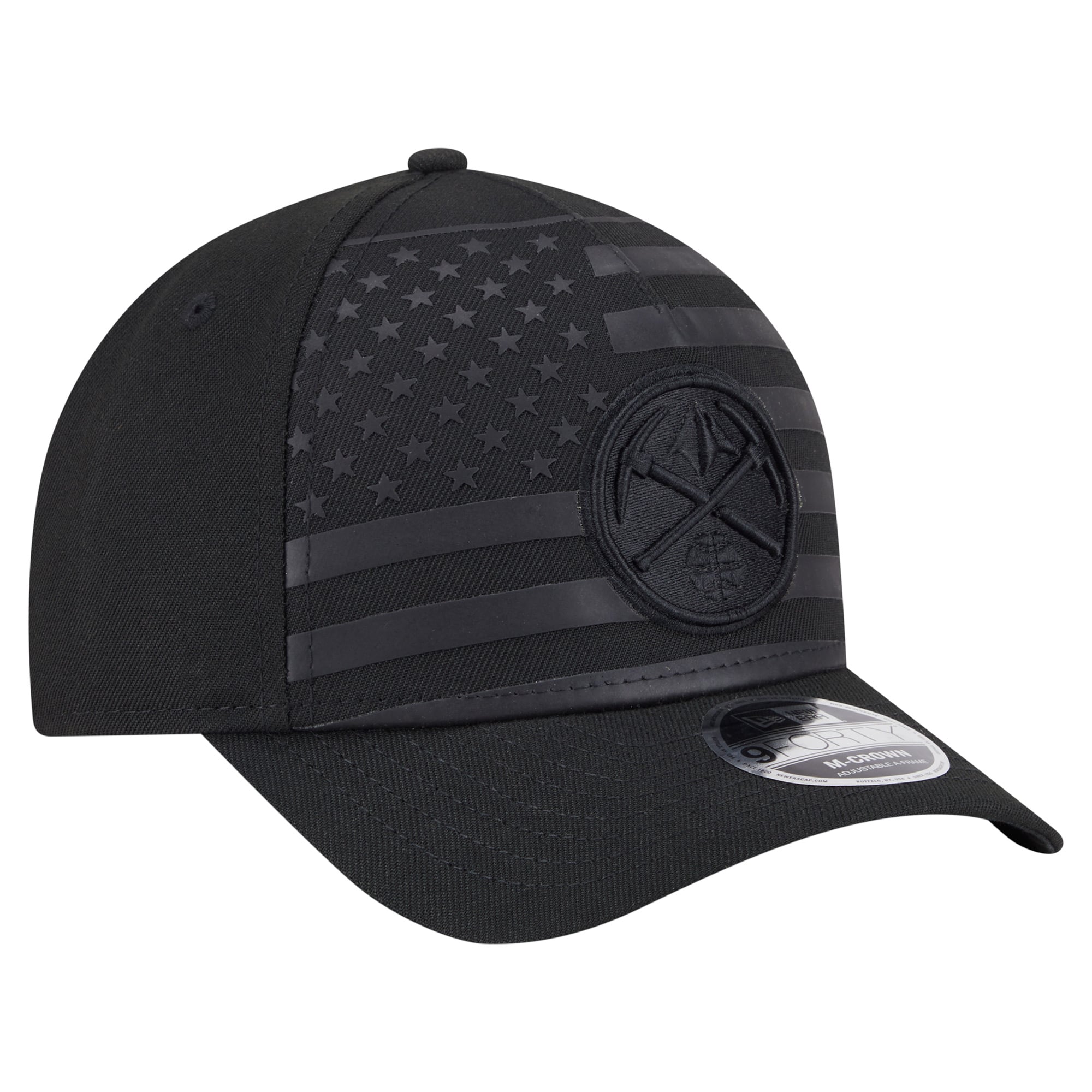 Men's New Era Black Denver Nuggets Game Day Flag A-Frame 9FORTY Adjustable Hat