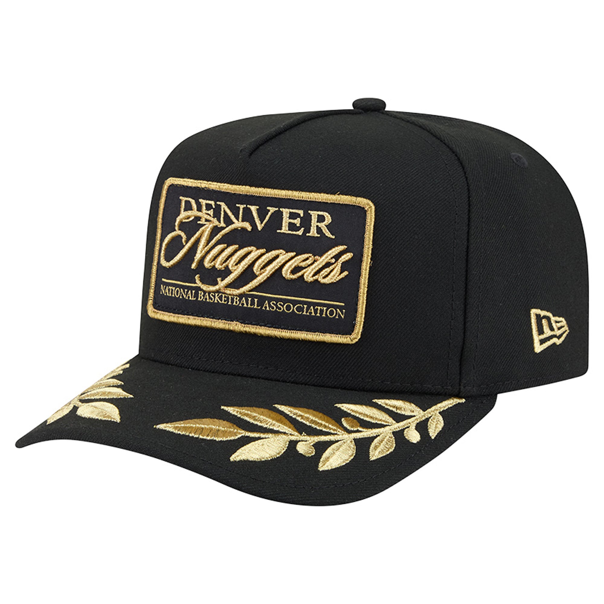 Men's New Era Black Denver Nuggets Golden 9FIFTY Snapback Hat