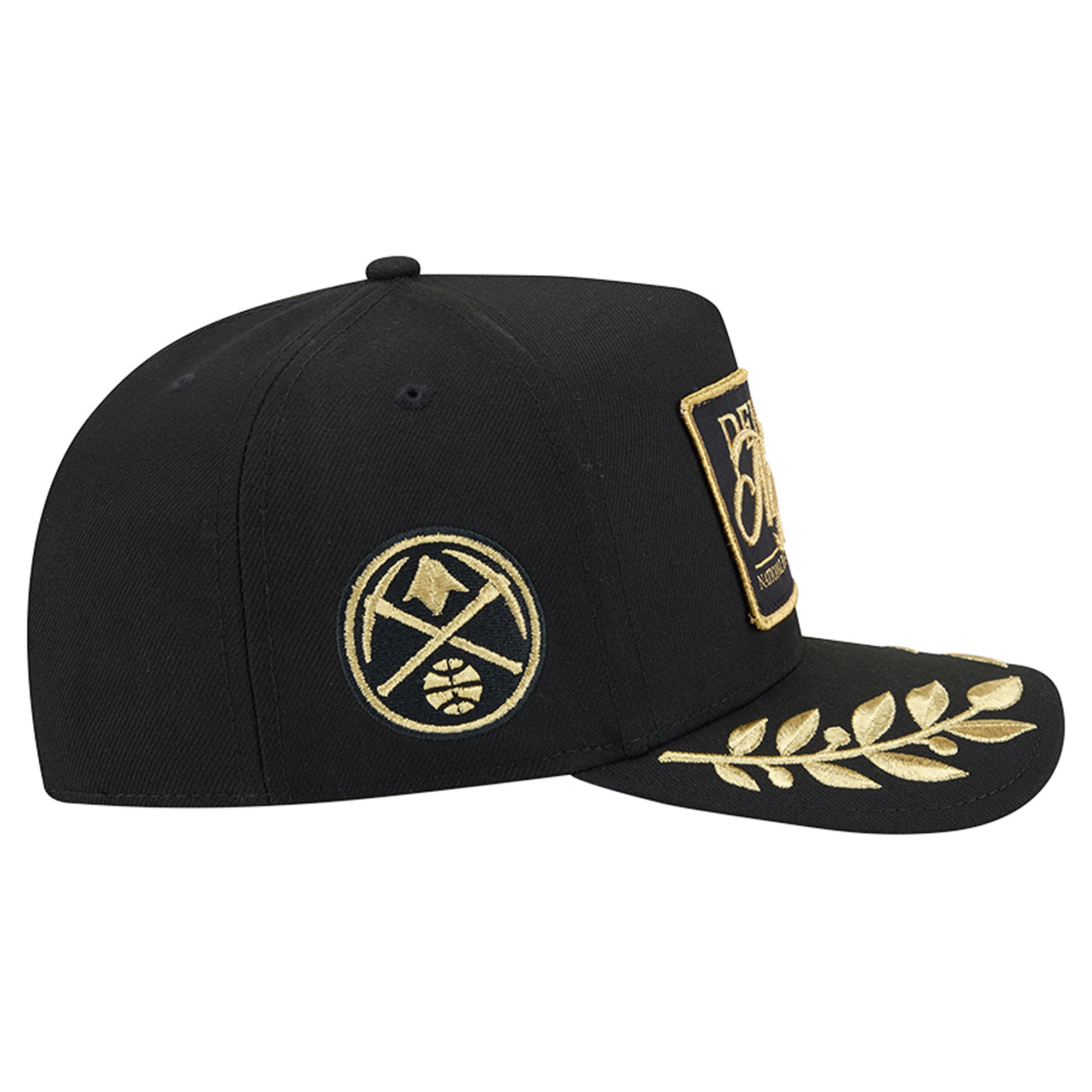 Men's New Era Black Denver Nuggets Golden 9FIFTY Snapback Hat