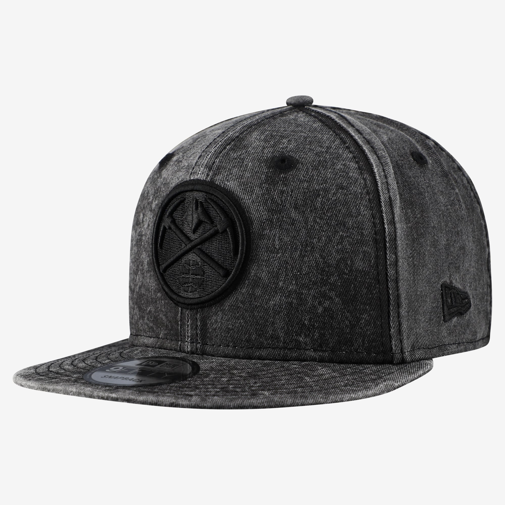 Men's Denver Nuggets New Era Black Washed Tonal 9FIFTY Snapback Hat