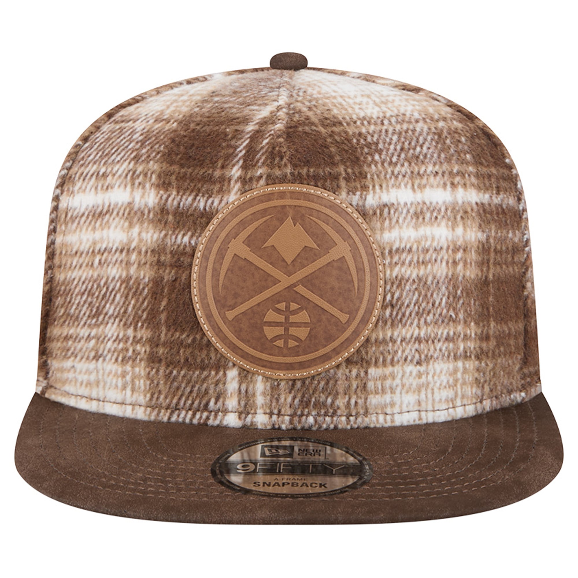 Casquette ajustable New Era Denver Nuggets à carreaux marron 9FIFTY pour homme