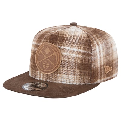 Denver Nuggets New Era Plaid 9FIFTY A-Frame Adjustable Hat - Brown