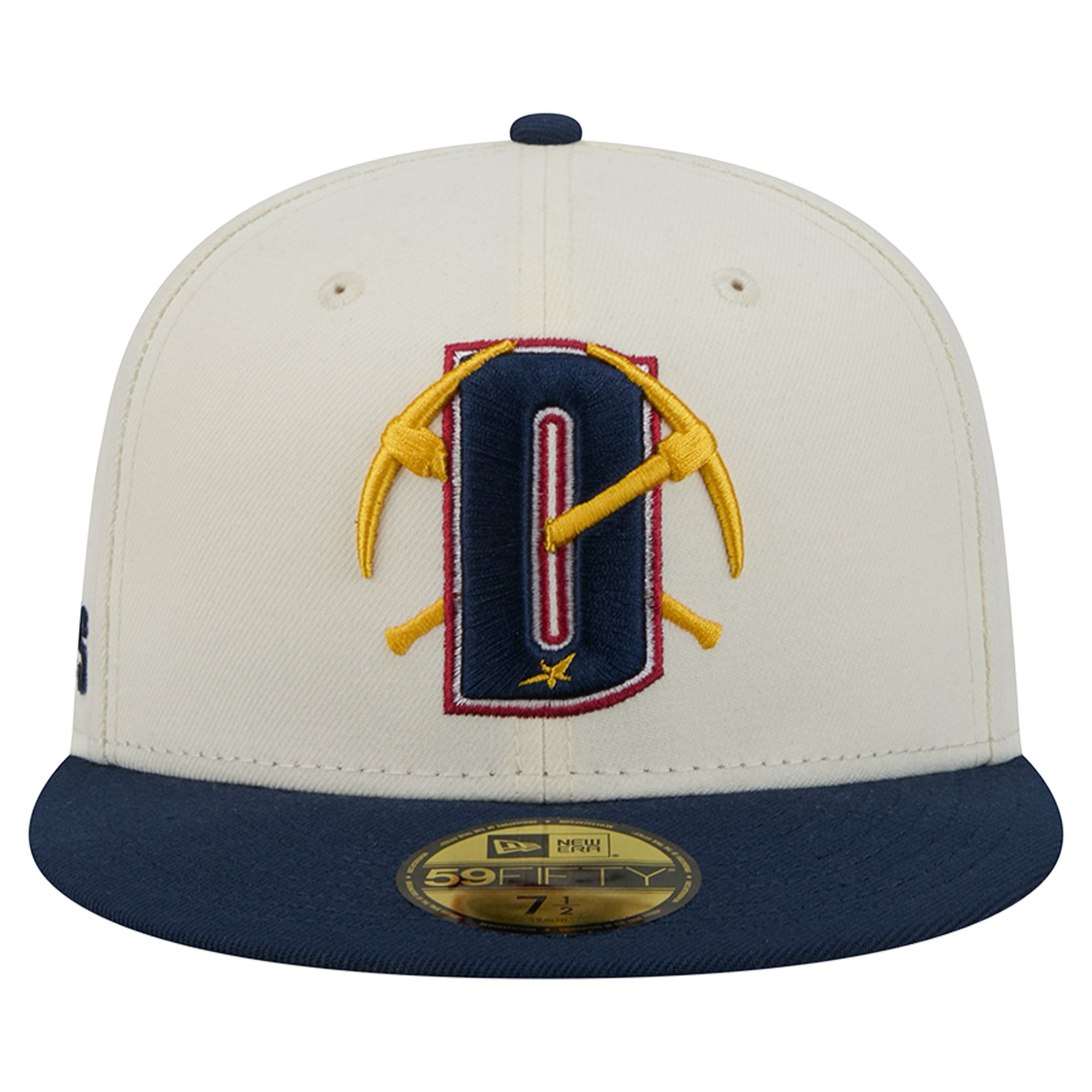 Casquette ajustée New Era Deceptor 59FIFTY pour homme, couleur crème/marine, Denver Nuggets