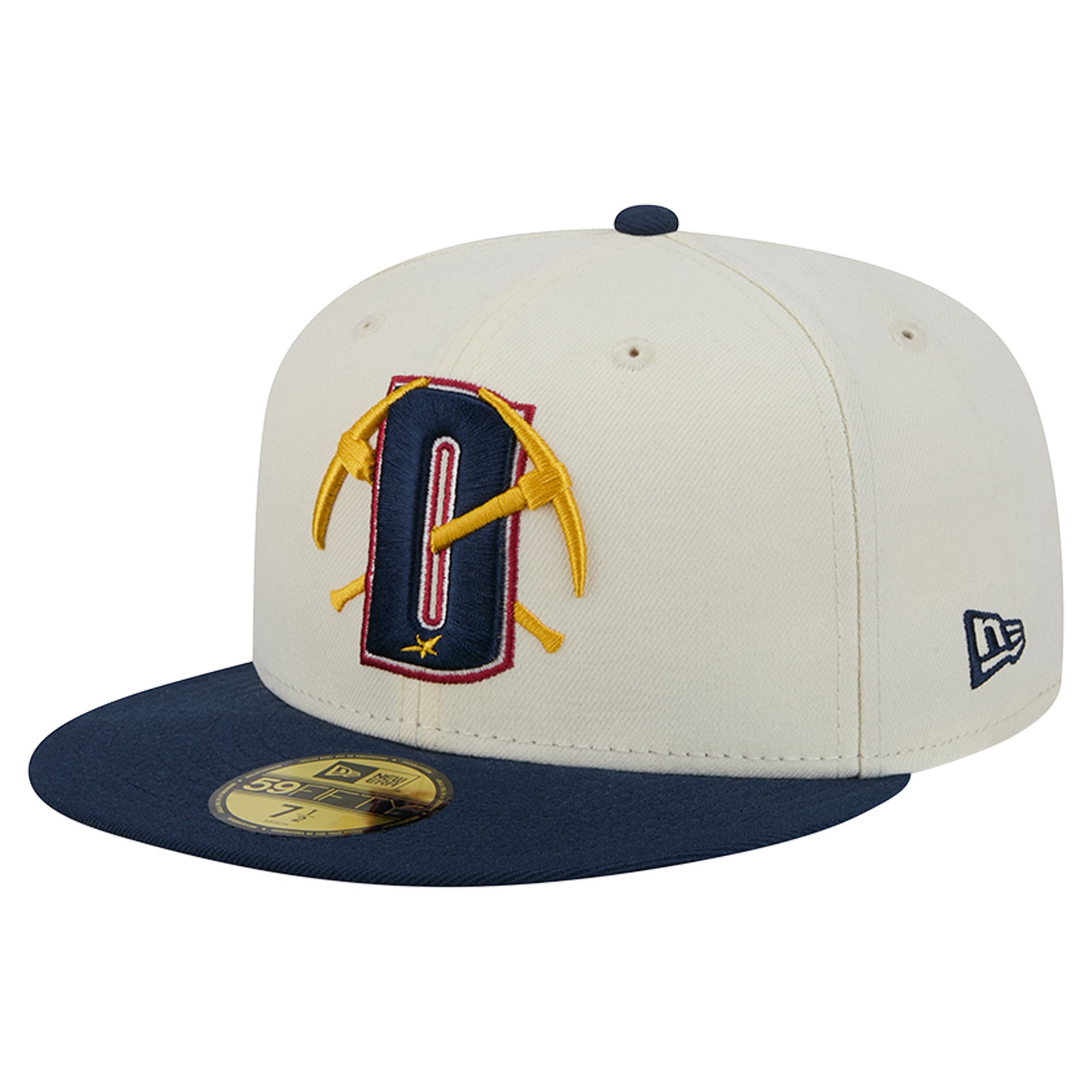 Casquette ajustée New Era Deceptor 59FIFTY pour homme, couleur crème/marine, Denver Nuggets