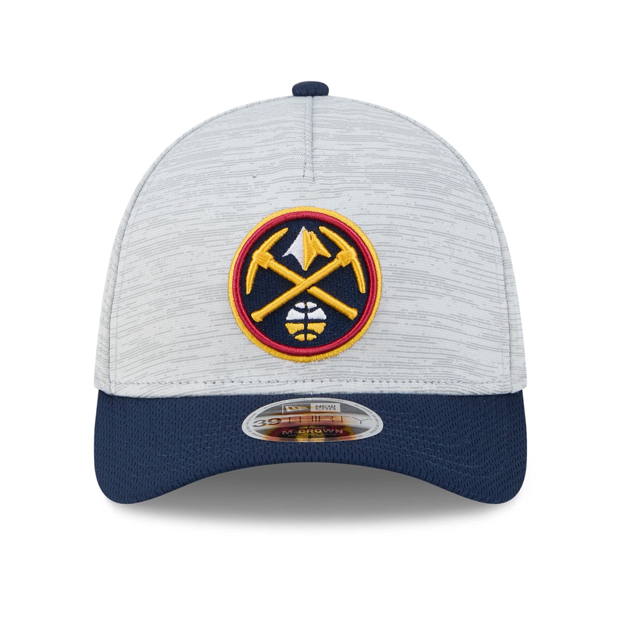 Men's New Era  Gray Denver Nuggets 39THIRTY M-Crown Tech Stretch Hat