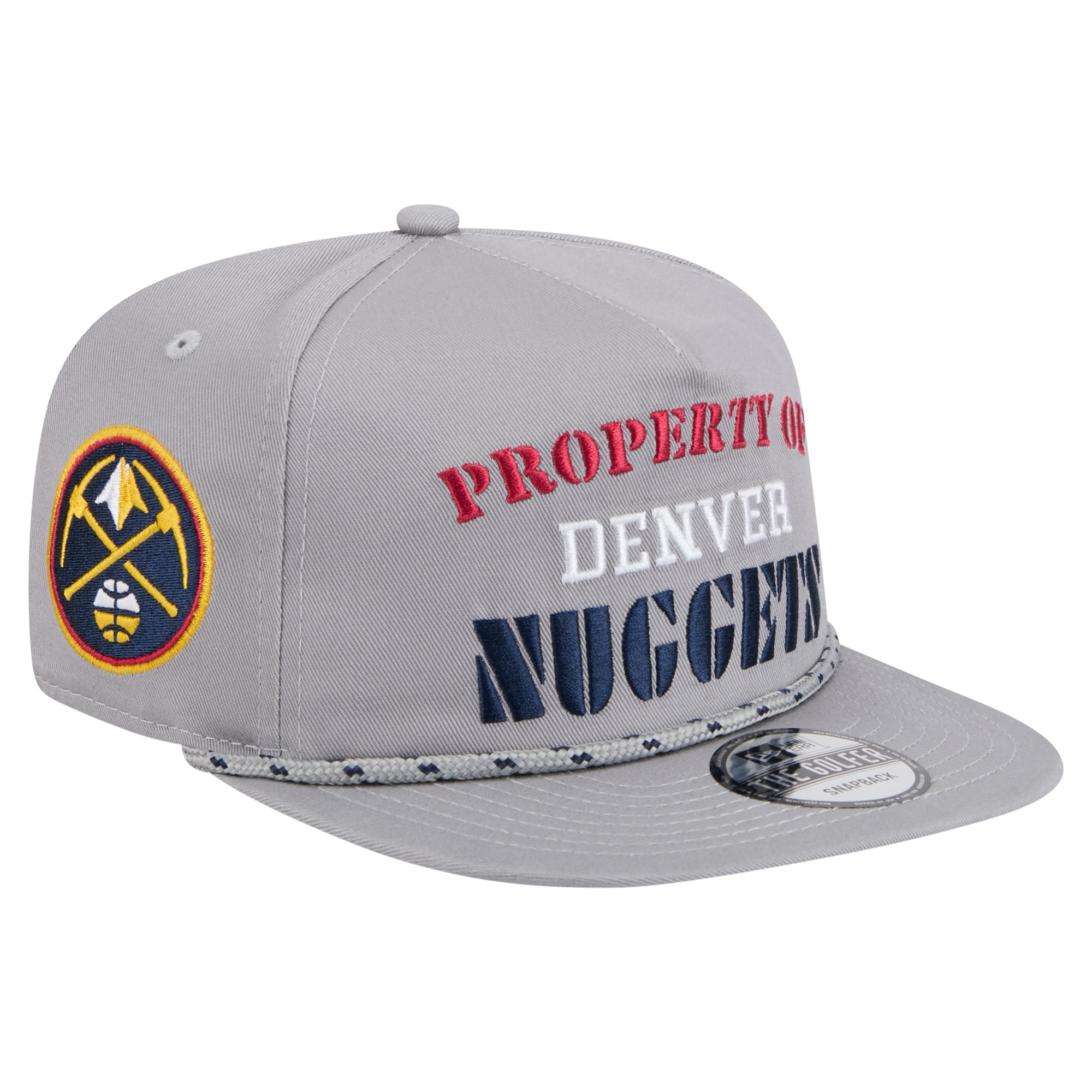 Men's Denver Nuggets New Era Gray Throwback Property Of Golfer Snapback Hat