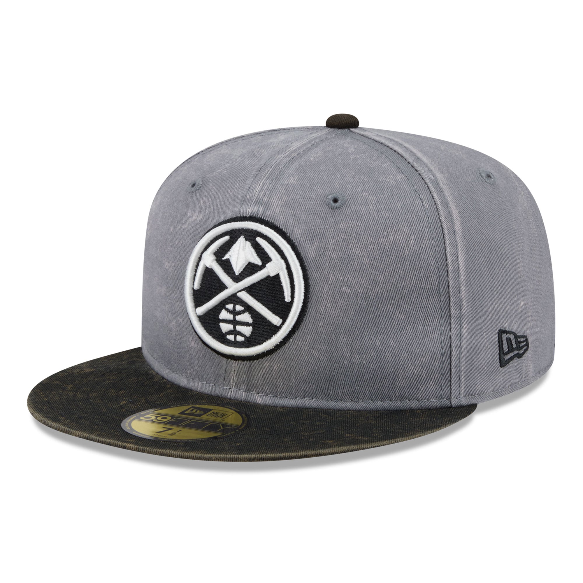 Casquette ajustée New Era 59FIFTY pour homme, grise et noire, Denver Nuggets.