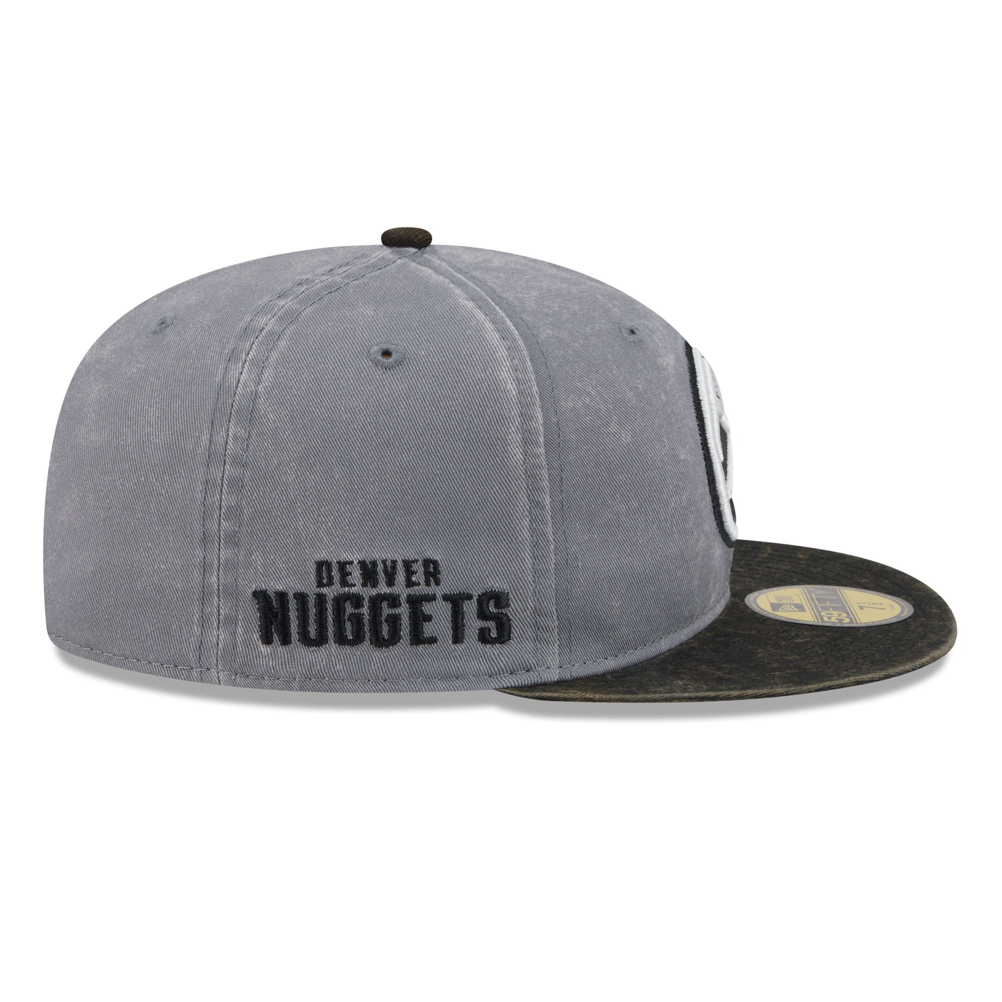 Casquette ajustée New Era 59FIFTY pour homme, grise et noire, Denver Nuggets.