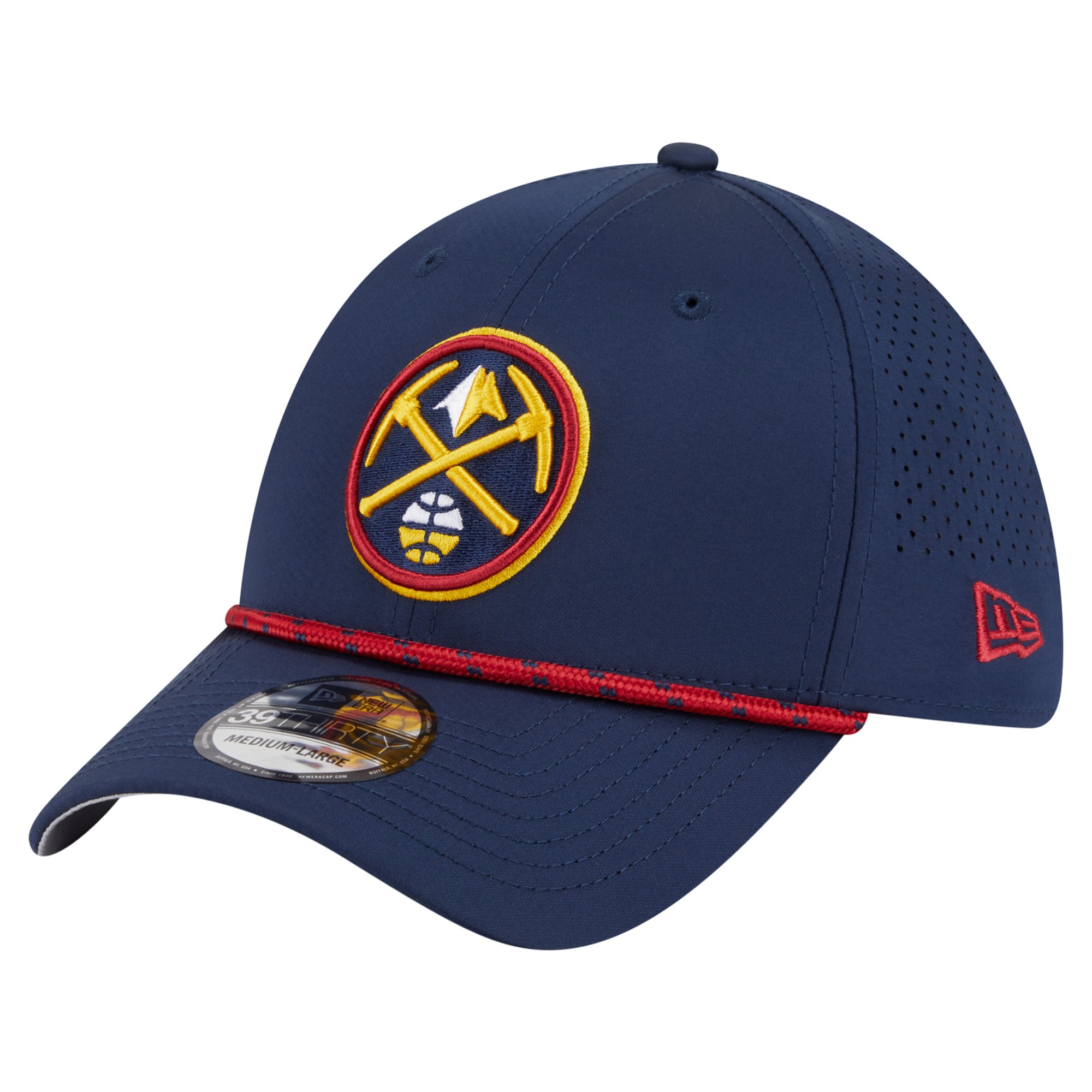 Men's Denver Nuggets New Era Navy Featherweight Poly Rope Flex 39Thirty Hat