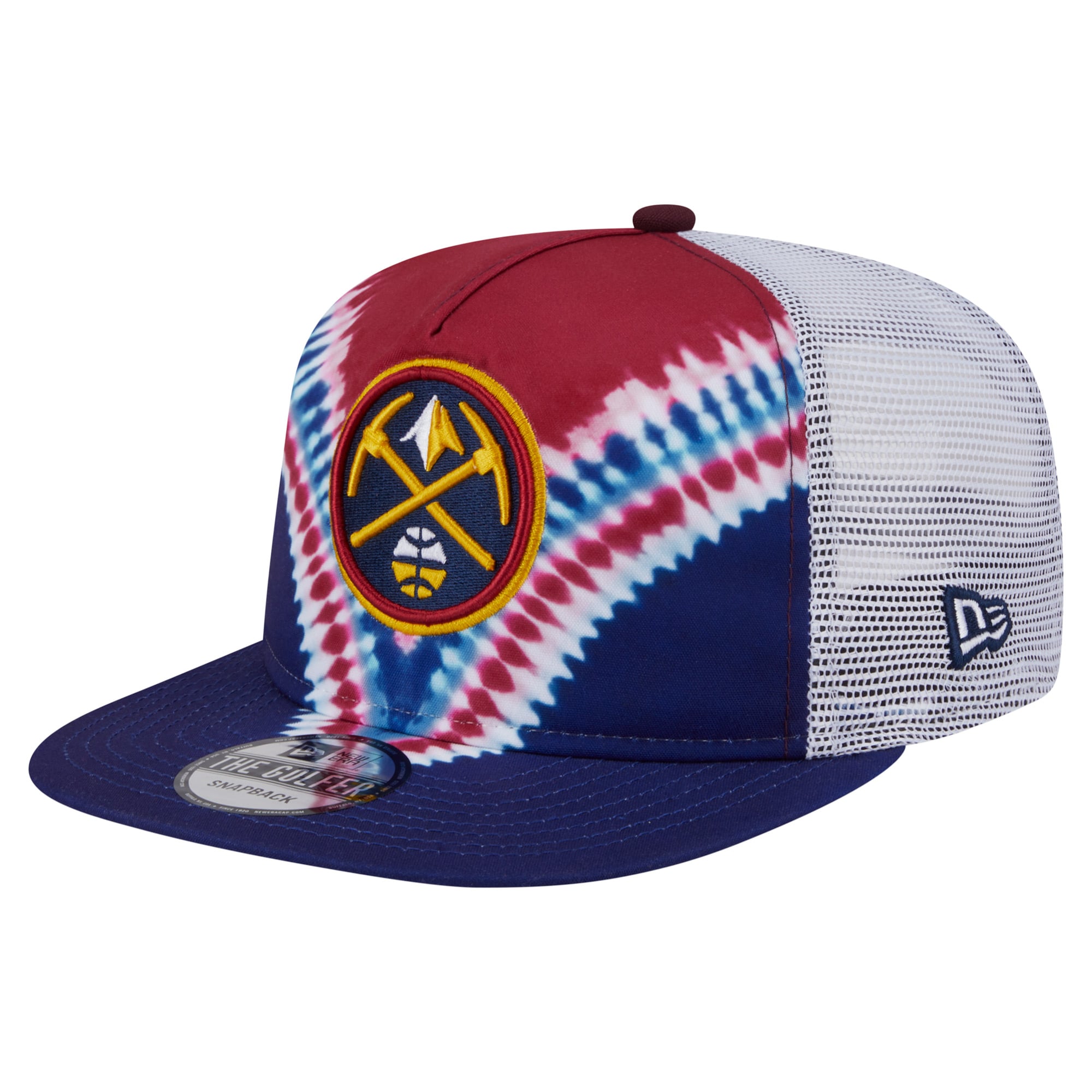 Men's Denver Nuggets New Era Navy/Red Throwback Dye Golfer Snapback Hat