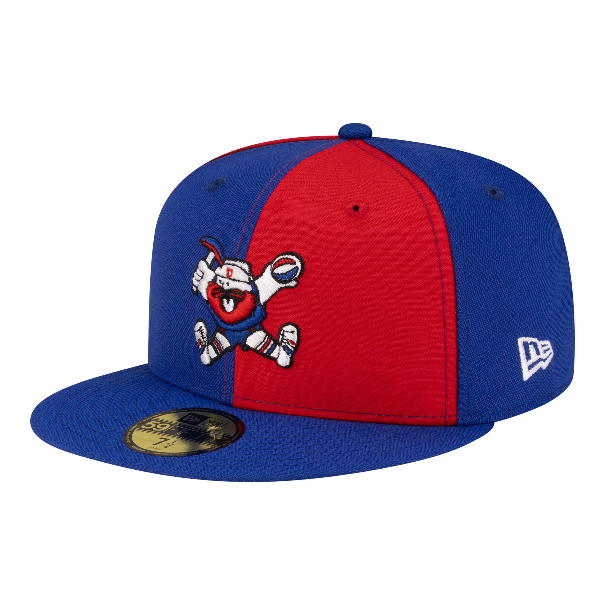 Men's New Era Red/Royal Denver Nuggets 80s Throwback Pinwheel 59FIFTY Fitted Hat