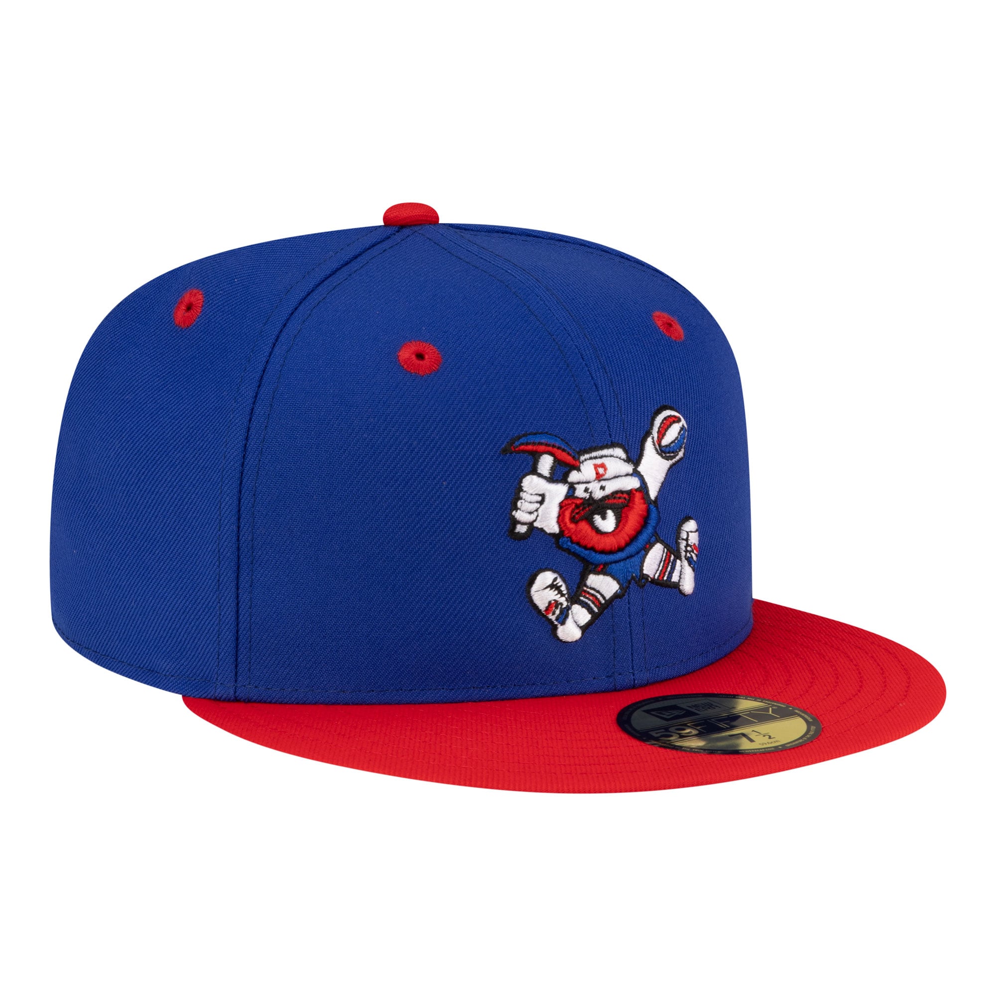 Casquette ajustée New Era 59FIFTY pour homme, bleu roi/rouge, Denver Nuggets, style années 80.