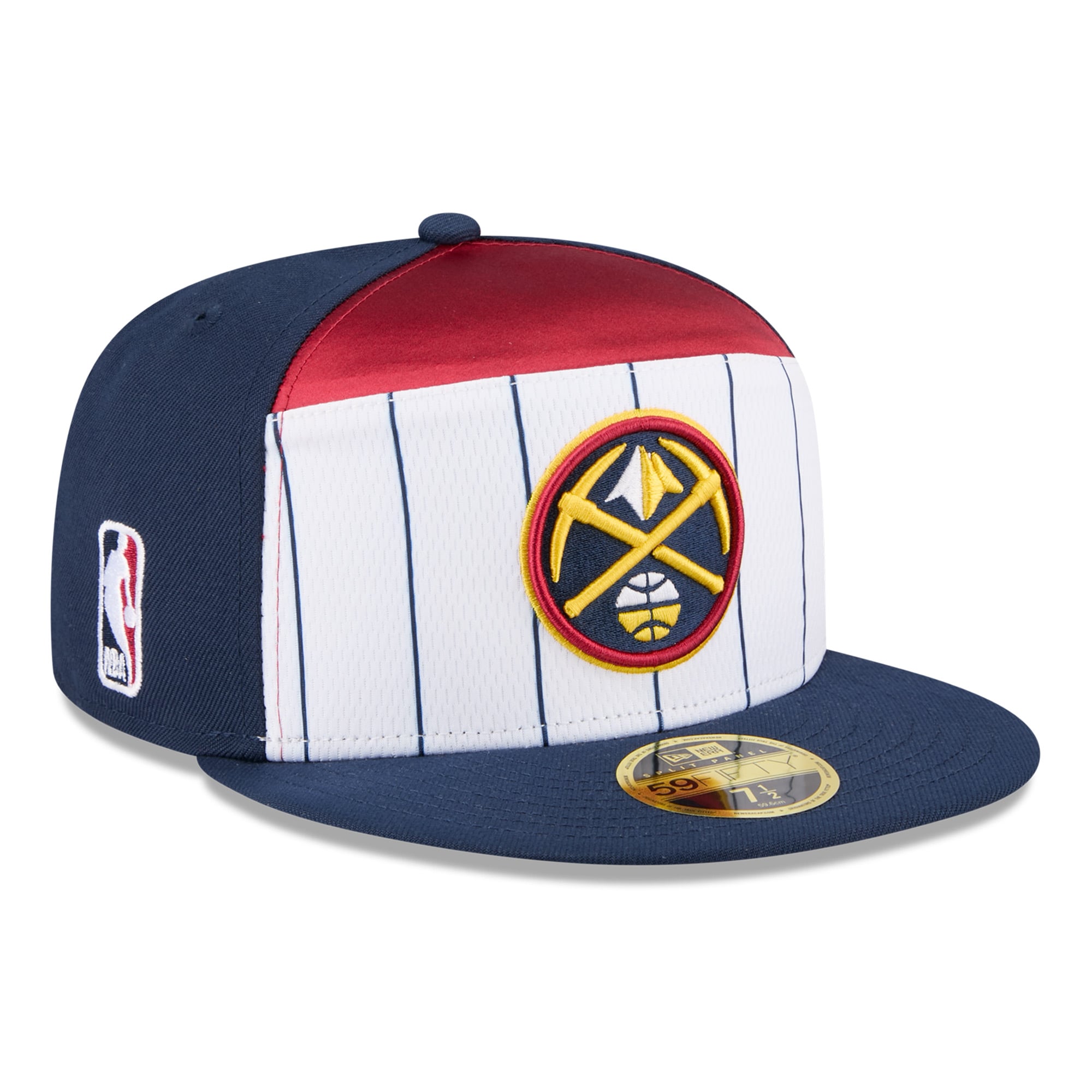 Men's New Era White/Navy Denver Nuggets 2025 NBA Tip Off Split Panel 59FIFTY Fitted Hat