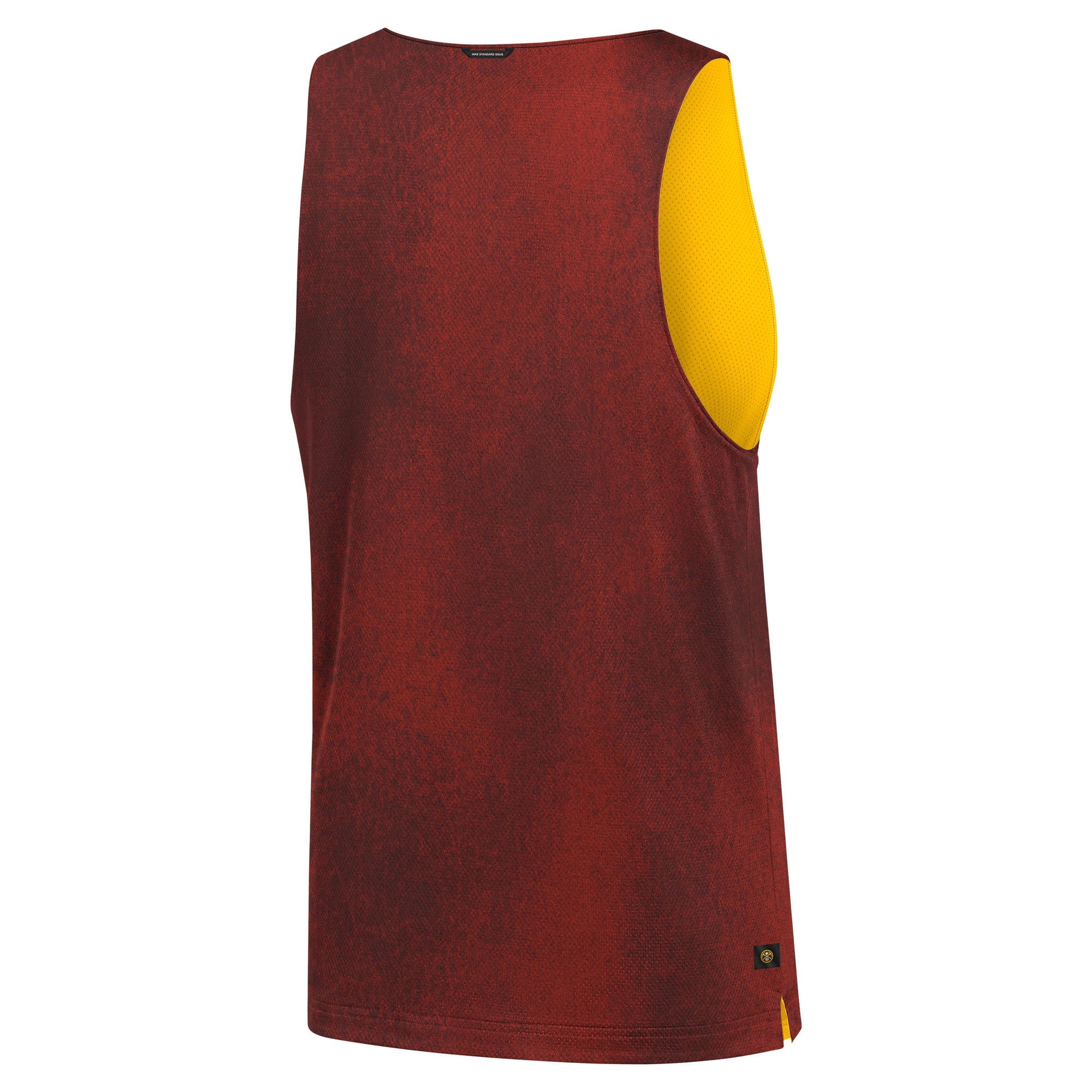Maillot réversible Nike Crimson/Yellow Denver Nuggets 2026 Standard Issue Practice Icon Mesh pour homme