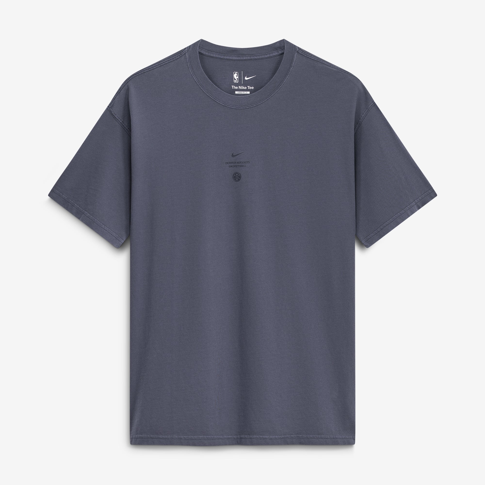 T-shirt Nike Max 90 d'avant-match, bleu marine, Denver Nuggets, édition standard 2026, pour homme