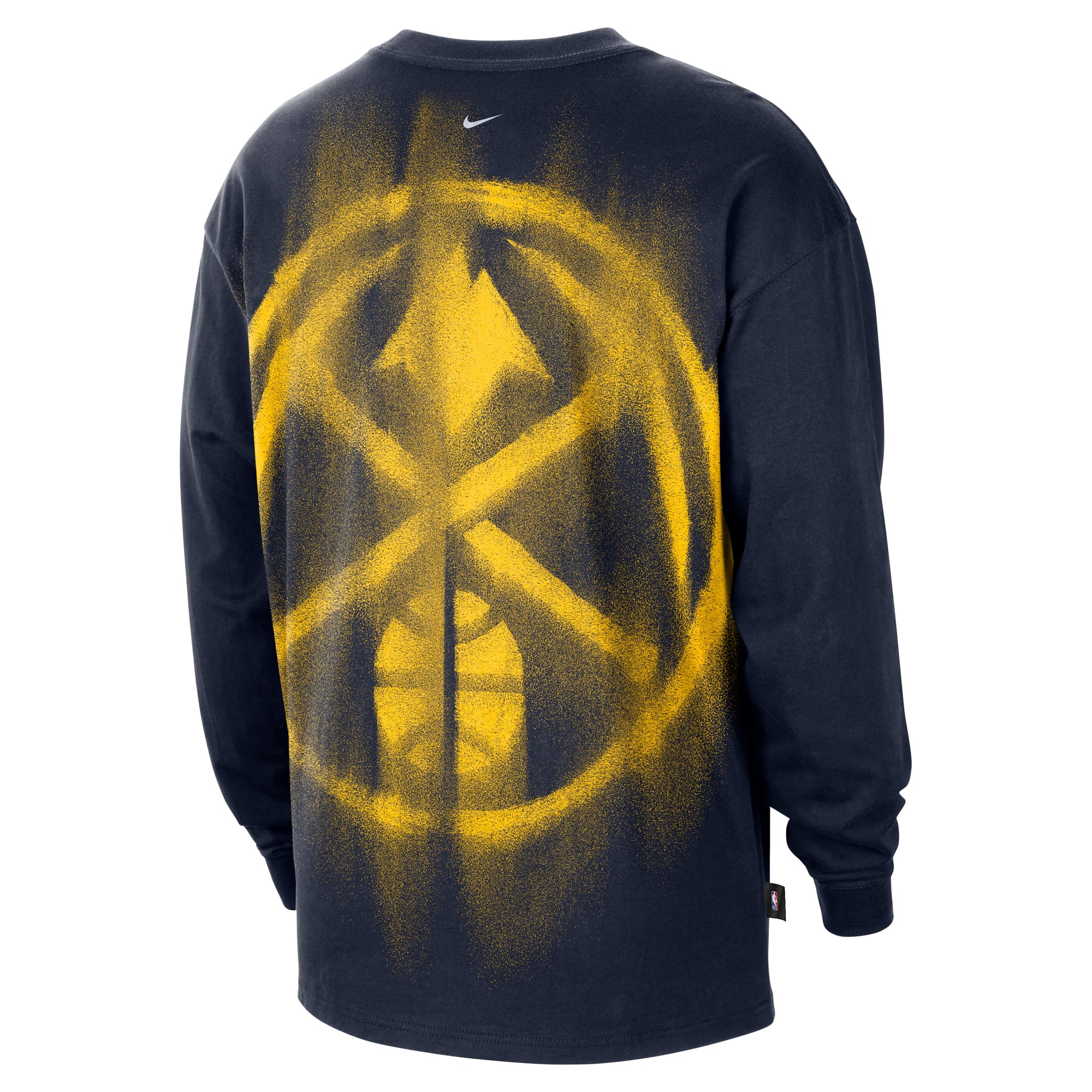 T-shirt à manches longues Nike Denver Nuggets bleu marine pour homme, édition standard 2026, performance d'avant-match