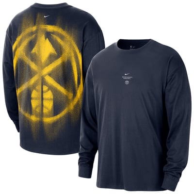 Denver Nuggets Nike 2026 Standard Issue Pre-Game Performance Long Sleeve T-Shirt - Navy