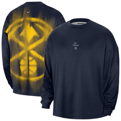 Denver Nuggets Nike 2026 Standard Issue Pre-Game Performance Long Sleeve T-Shirt - Navy